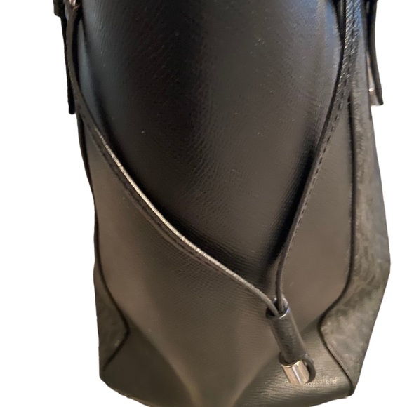 Michael Kors Jetset Black Signature Tote with Leather Trim & Silver-Tone Accents - Picture 3 of 7